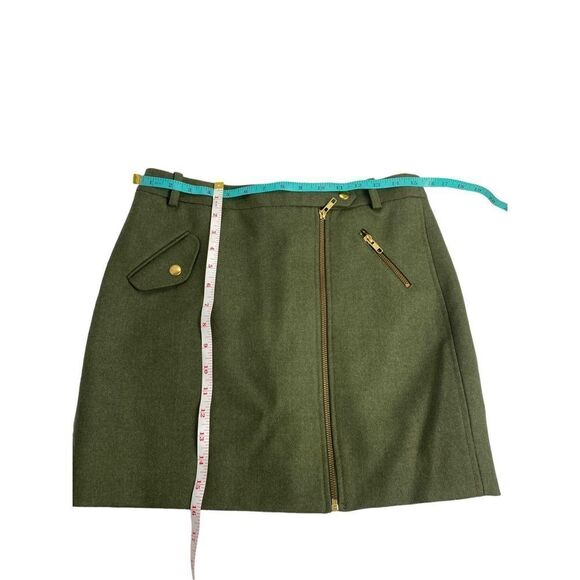 J crew olive/ army green mini skirt wool - lined skirt size 4 - Picture 7 of 9